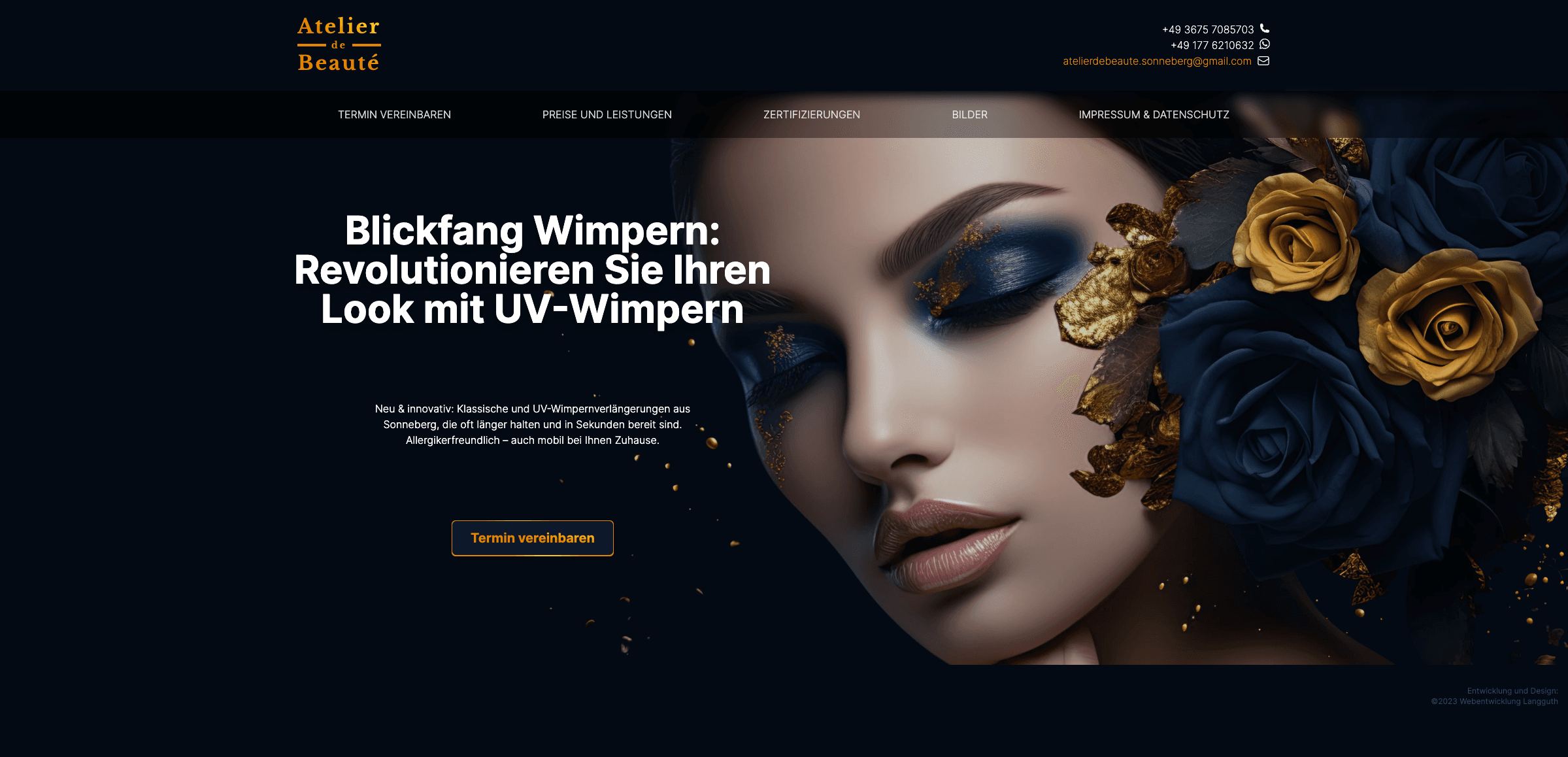 Bild der Website Atelier de Beauté Sonneberg