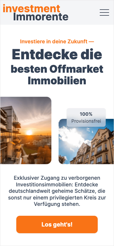 Bild der Website Investment Immorente